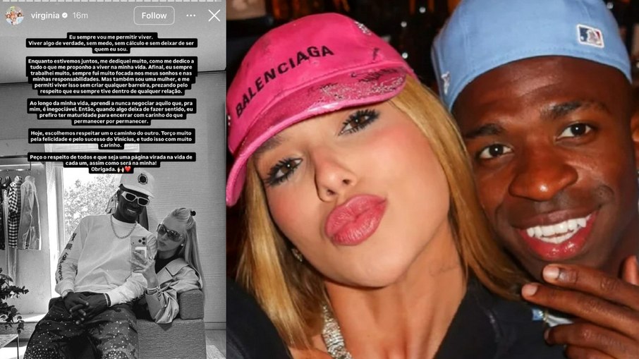 Virginia anuncia término com vini Jr